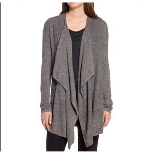 Barefoot Dreams Cozy Chic Bamboo Lite Island Calypso Cardigan Gray Ruffled Small